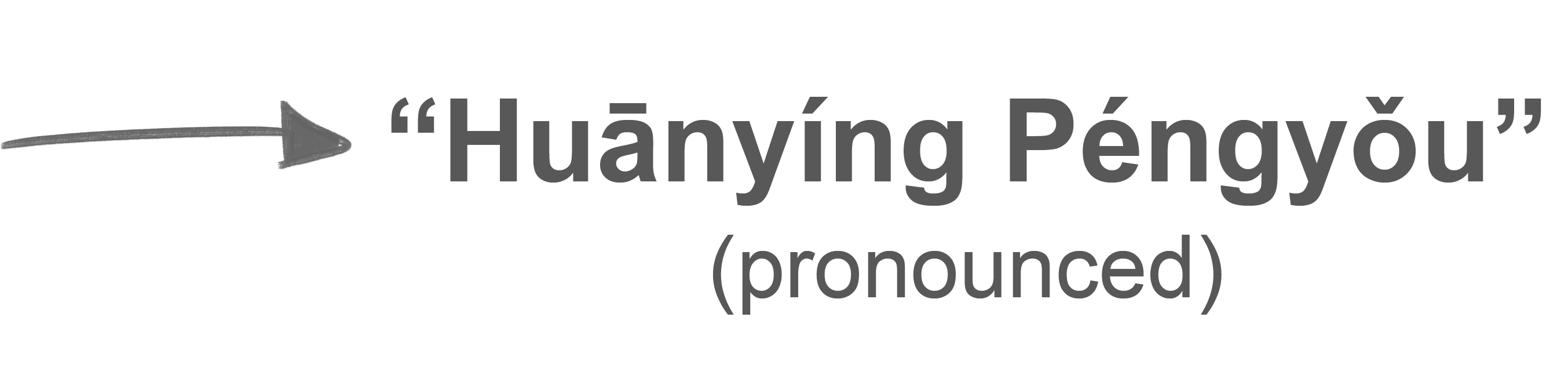 Pronounced Huānyíng Péngyǒu